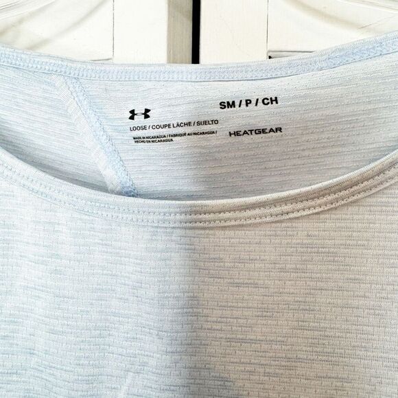 Under Armour Women's Open Back Sport Top, Light Blue, Short Sleeve Size Small SM - Picture 6 of 8